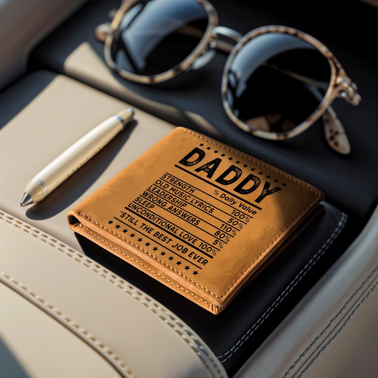 Dad Recipe Leather Wallet Father Gift