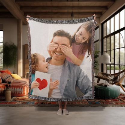 Gift for Dad Personalized Photo Upload Heirloom Blanket