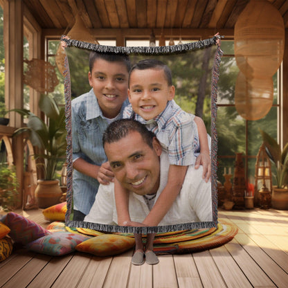 Gift for Dad Personalized Photo Upload Heirloom Blanket