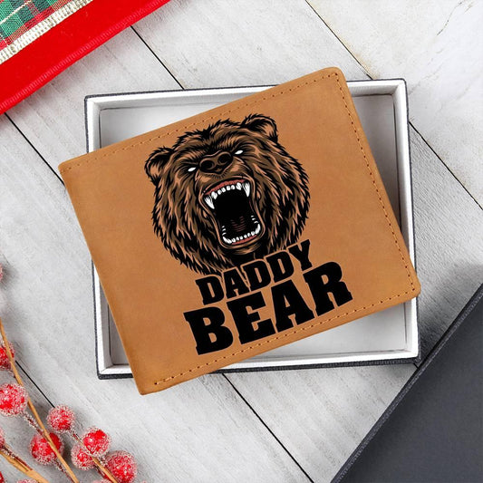 Daddy Bear Printed Leather Wallet Genuine Cowhide - Mallard Moon Gift Shop