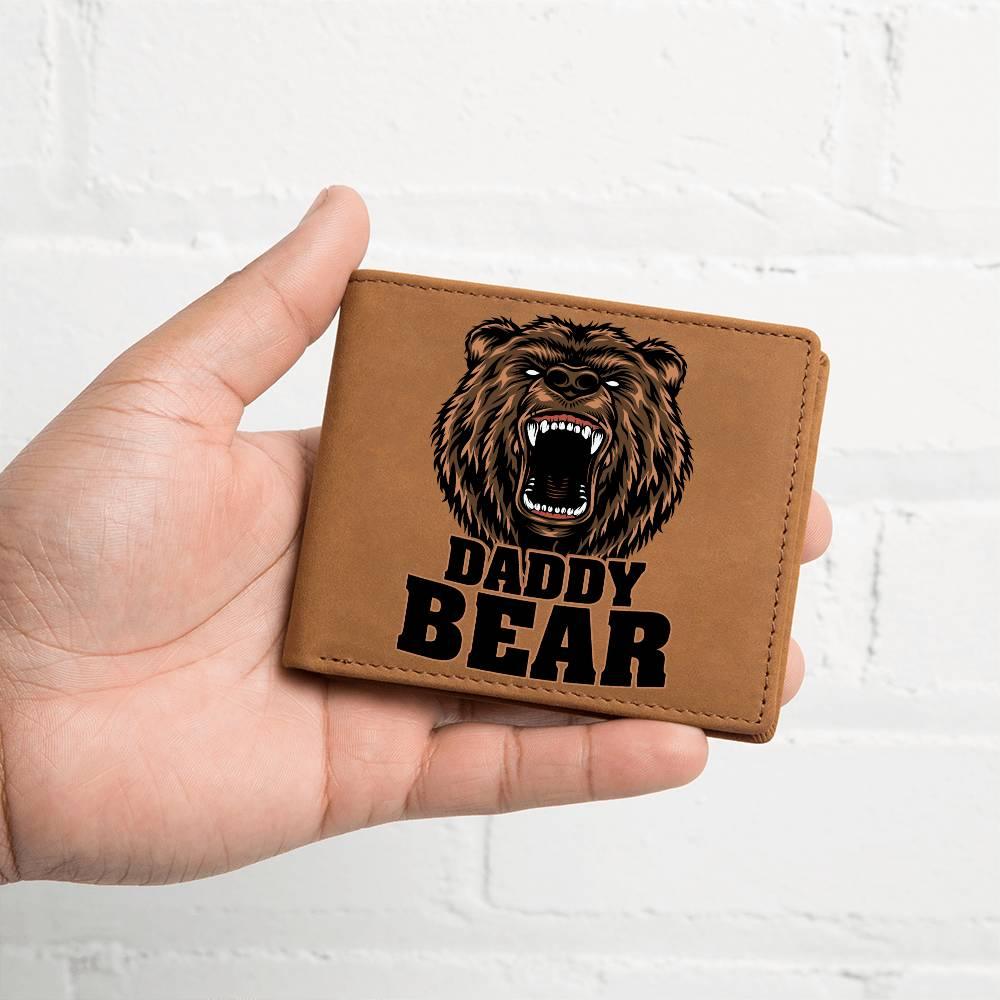 Daddy Bear Printed Leather Wallet Genuine Cowhide - Mallard Moon Gift Shop