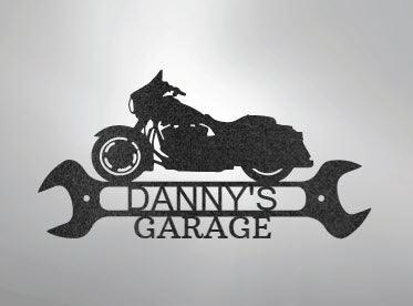 Personalized Motorcycle Indoor Outdoor Steel Wall Sign Art