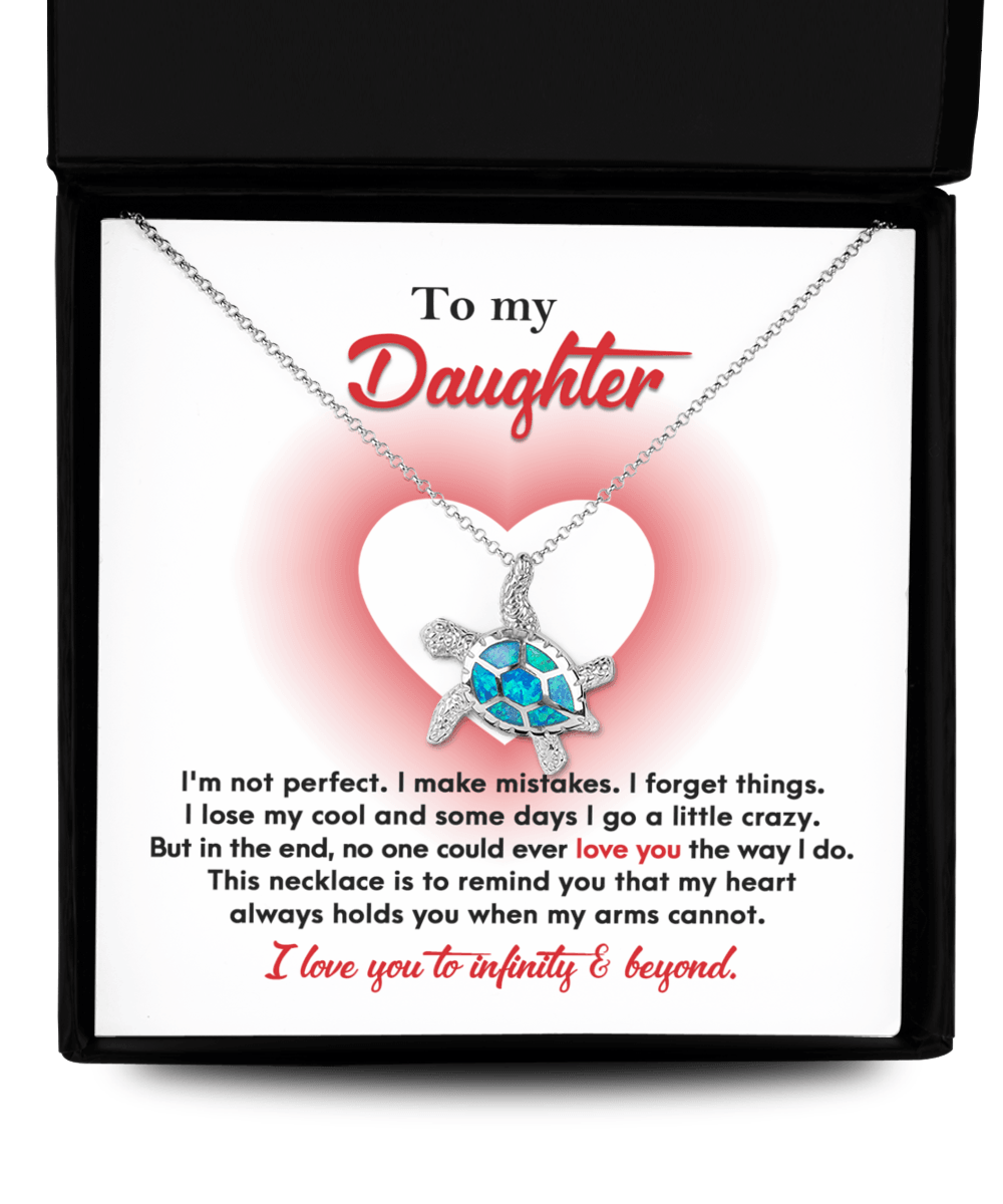 Daughter Birthday Graduation Gift My Heart Holds You When My Arms Cannot Sea Turtle Opal Pendant Necklace - Mallard Moon Gift Shop