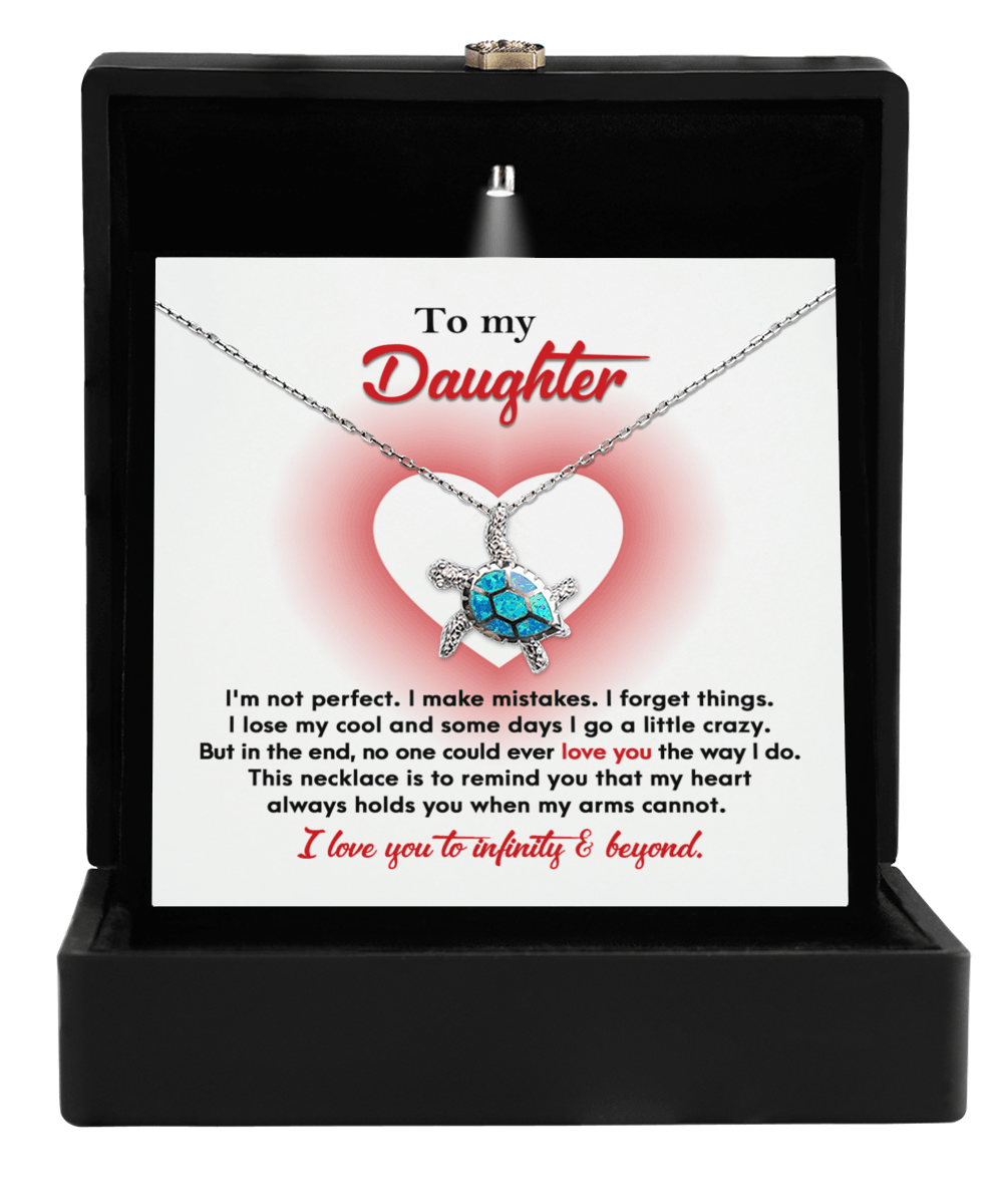 Daughter Birthday Graduation Gift My Heart Holds You When My Arms Cannot Sea Turtle Opal Pendant Necklace - Mallard Moon Gift Shop