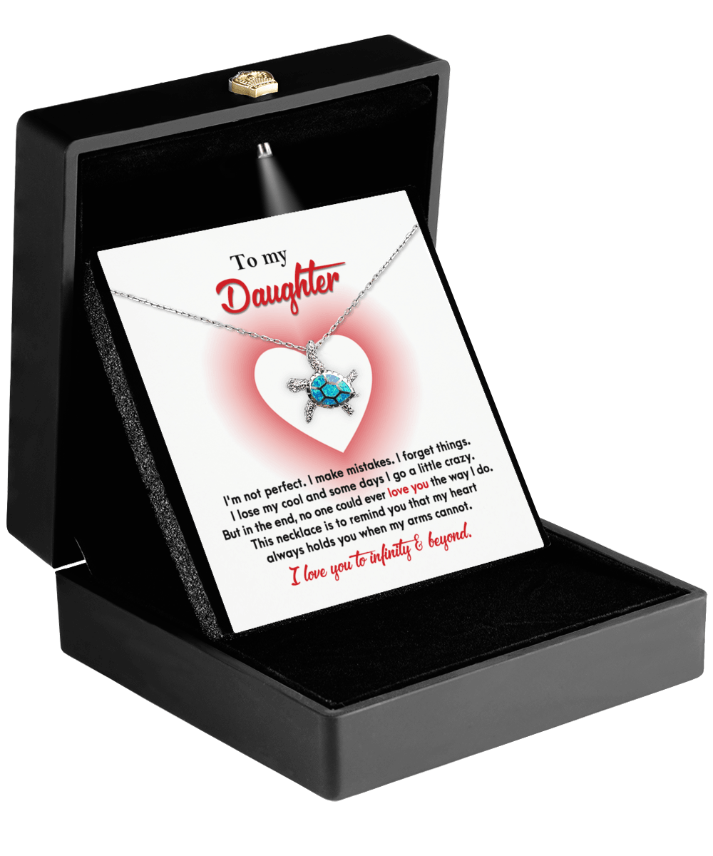 Daughter Birthday Graduation Gift My Heart Holds You When My Arms Cannot Sea Turtle Opal Pendant Necklace - Mallard Moon Gift Shop