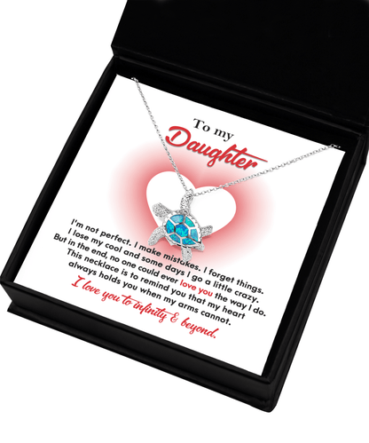 Daughter Birthday Graduation Gift My Heart Holds You When My Arms Cannot Sea Turtle Opal Pendant Necklace - Mallard Moon Gift Shop