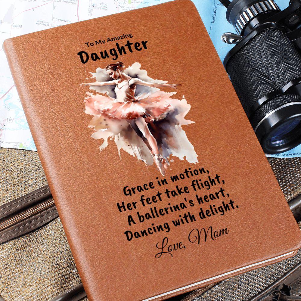 Daughter Gift Personalized Ballerina Leather Journal - Mallard Moon Gift Shop