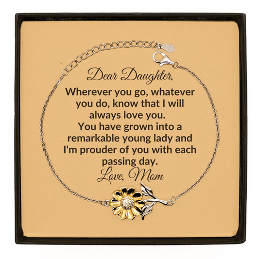Daughter Heartfelt Sunflower Bracelet Gift From Mother - Mallard Moon Gift Shop