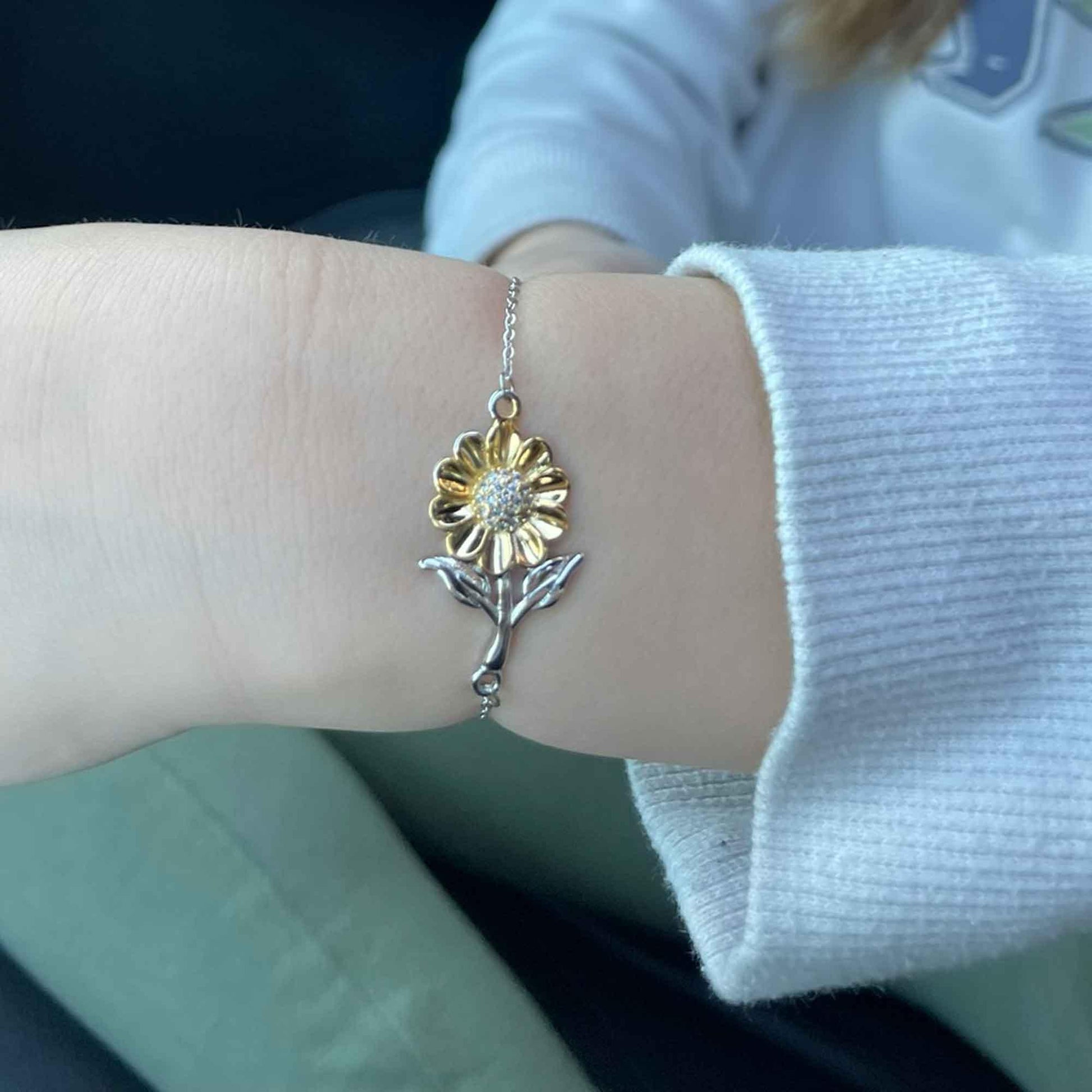 Daughter In Law Sunflower Bracelet Long Distance Relationship No matter the miles that separate us, Our Bond Remains Unbreakable Birthday Christmas Graduation - Mallard Moon Gift Shop