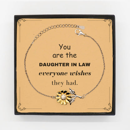 Daughter In Law Sunflower Bracelet, You are the Daughter-in-law Everyone wishes they had, Inspirational Bracelet Birthday Christmas Unique Gifts - Mallard Moon Gift Shop