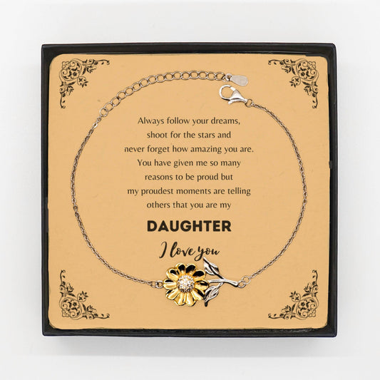 Daughter Sunflower Bracelet Always follow your dreams, never forget how amazing you are Birthday Christmas Gifts - Mallard Moon Gift Shop