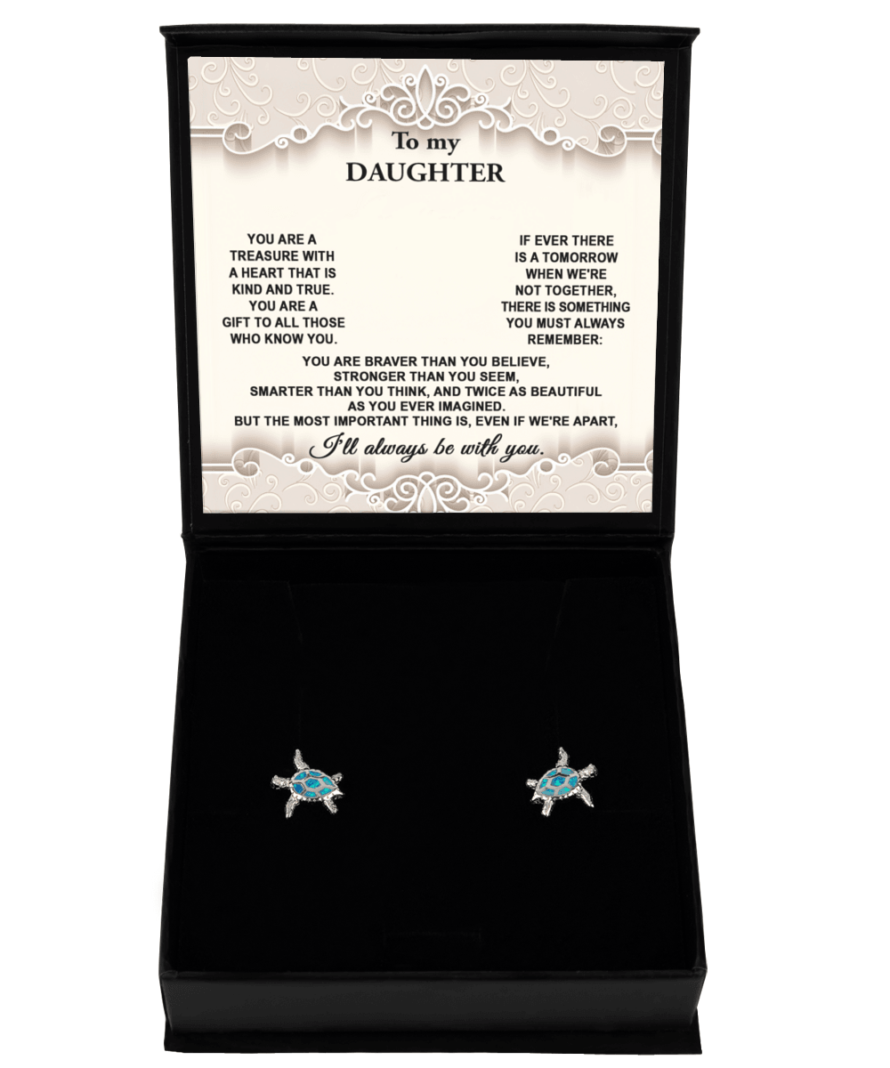 Daughter You Are A Treasure Birthday Graduation Opal Sea Turtle Pendant Necklace Gift - Mallard Moon Gift Shop