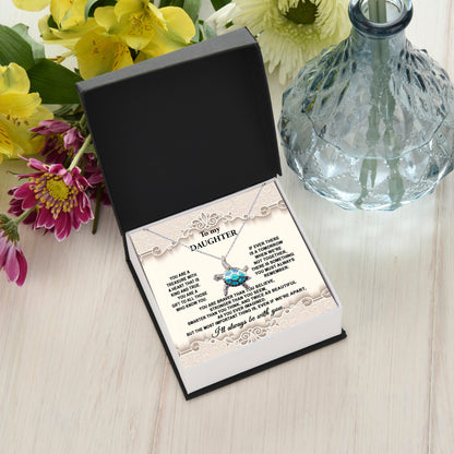 Daughter You Are A Treasure Birthday Graduation Opal Sea Turtle Pendant Necklace Gift - Mallard Moon Gift Shop