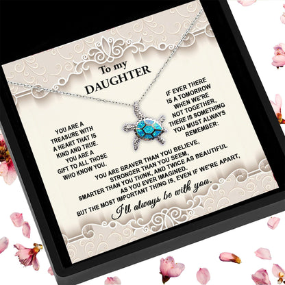 Daughter You Are A Treasure Birthday Graduation Opal Sea Turtle Pendant Necklace Gift - Mallard Moon Gift Shop