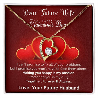 Dear Future Wife I Promise Forever Love Pendant Necklace - Mallard Moon Gift Shop