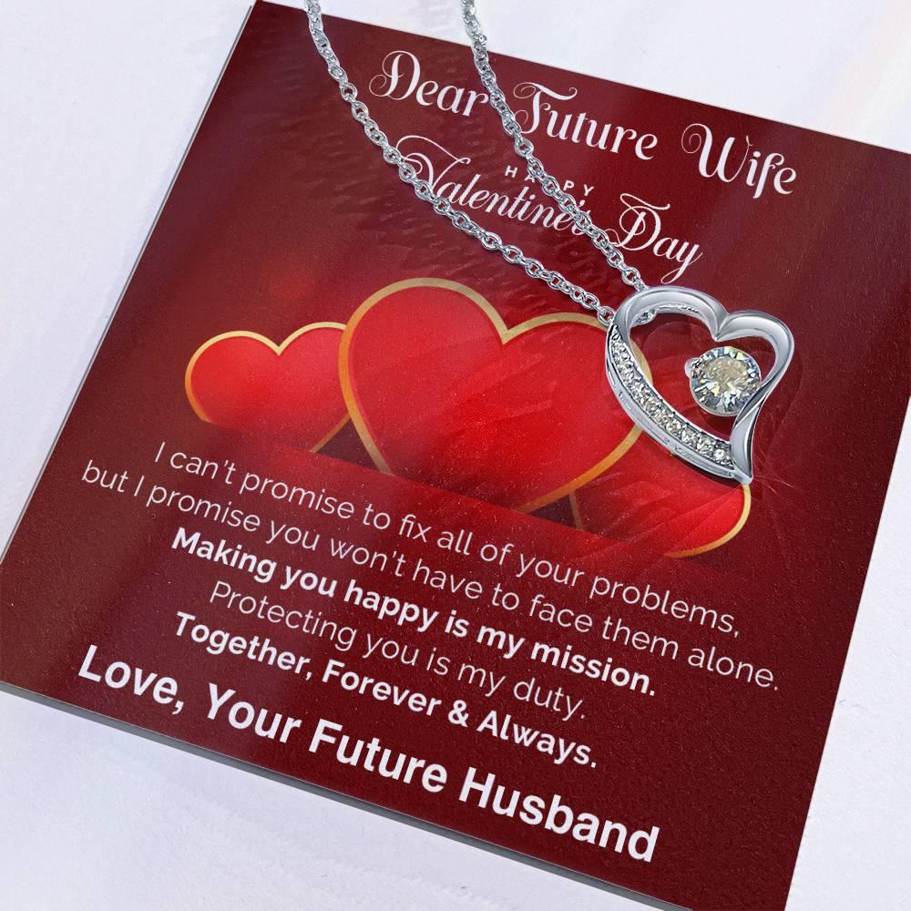 Dear Future Wife I Promise Forever Love Pendant Necklace - Mallard Moon Gift Shop