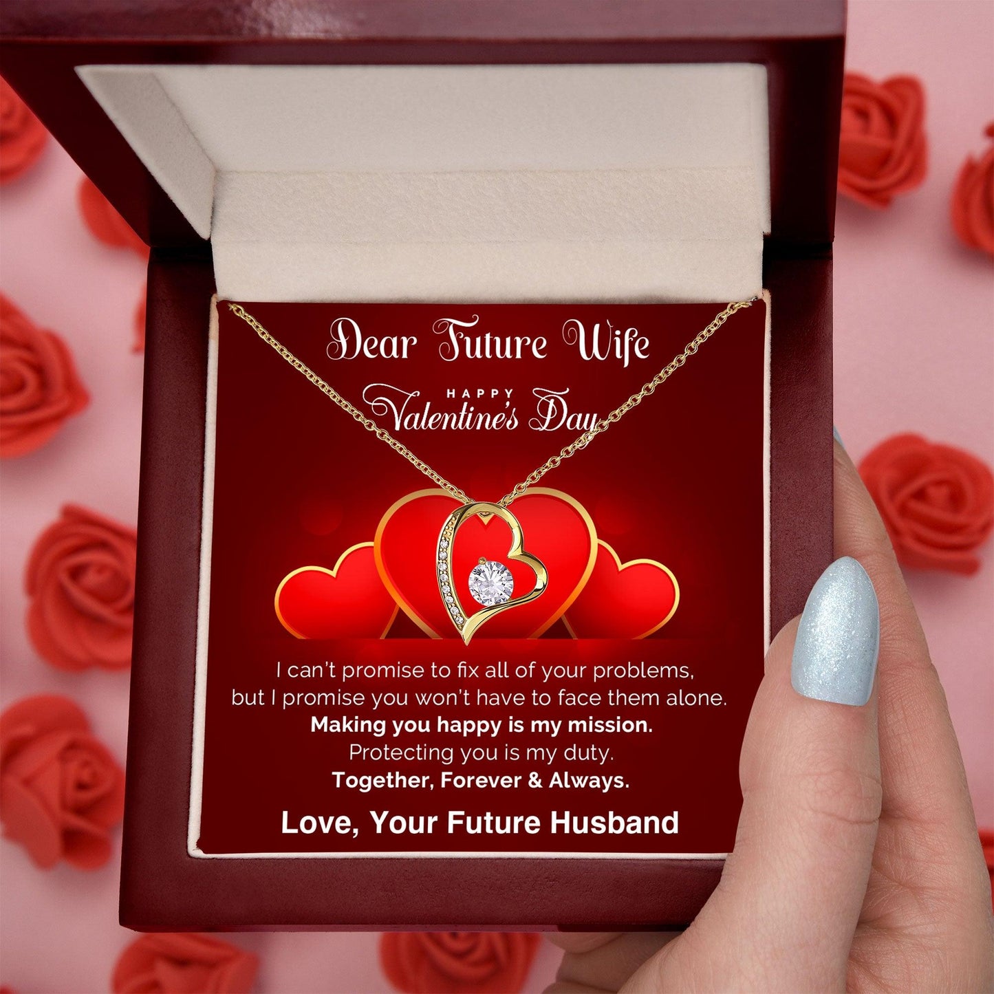 Dear Future Wife I Promise Forever Love Pendant Necklace - Mallard Moon Gift Shop