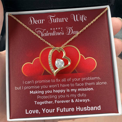 Dear Future Wife I Promise Forever Love Pendant Necklace - Mallard Moon Gift Shop