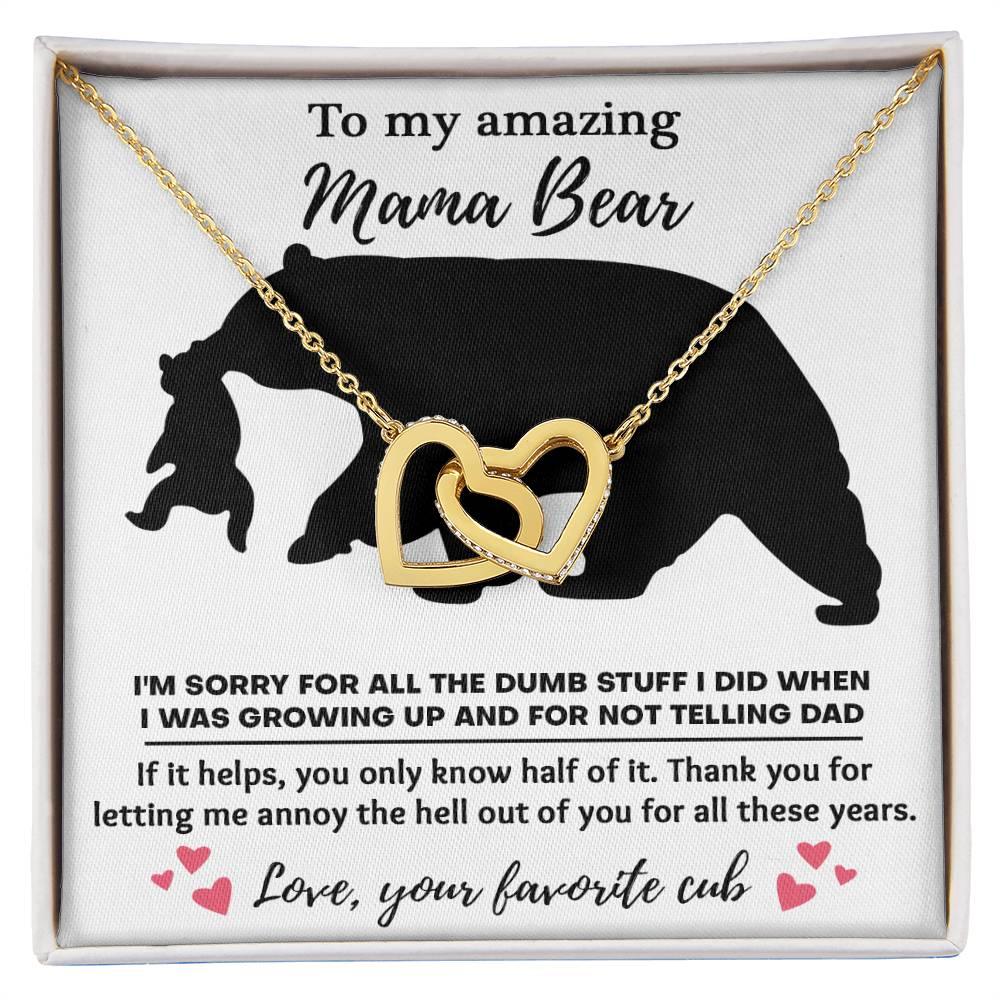 Dear Mom Thanks for Not Telling Dad Interlocking Hearts Necklace - Mallard Moon Gift Shop