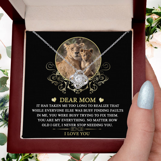 Dear Mom You are My Everything Love Knot Necklace