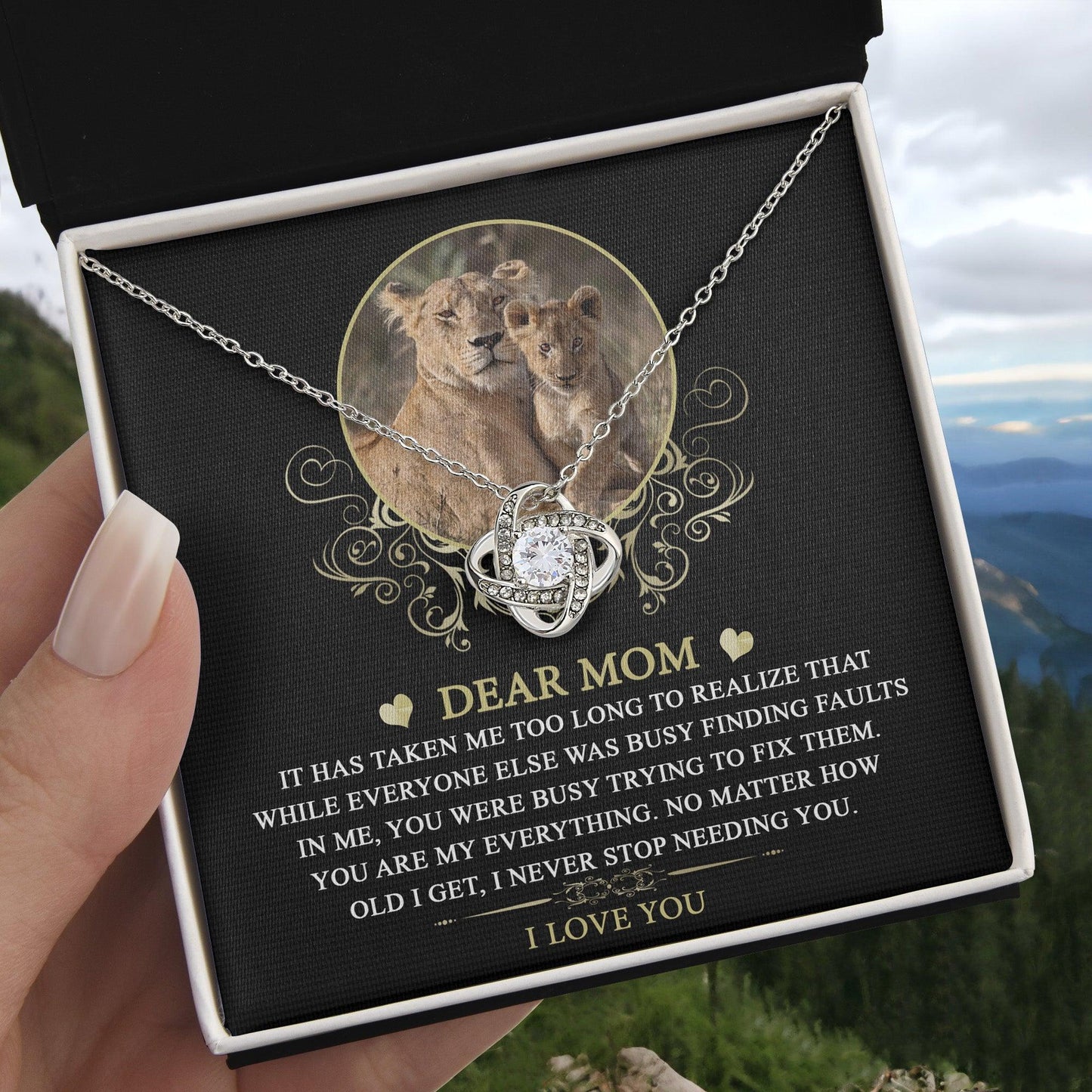 Dear Mom You are My Everything Love Knot Necklace