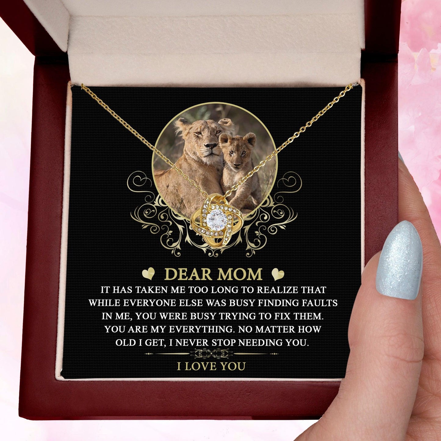 Dear Mom You are My Everything Love Knot Necklace