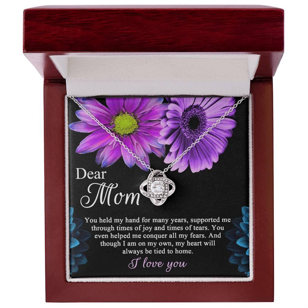 Dear Mom You Held My Hand Through the Years Love Knot Necklace - Mallard Moon Gift Shop