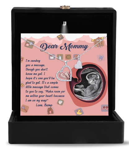 Dear Mommy I Am On My Way Baby Feet Charm Pendant Necklace - Mallard Moon Gift Shop