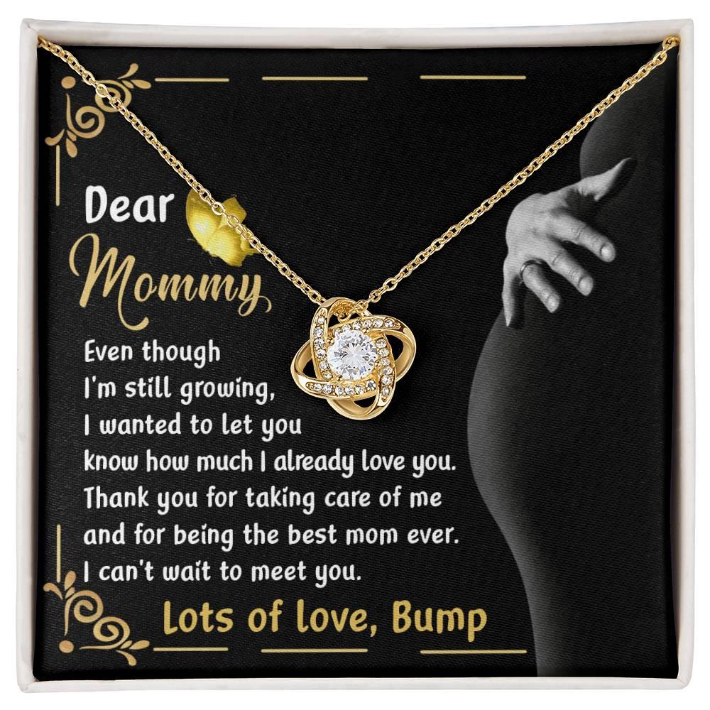 Dear Mommy You are the Best Mom Ever Lots of Love the from the Bump - Love Knot Necklace - Mallard Moon Gift Shop