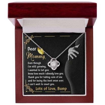 Dear Mommy You are the Best Mom Ever Lots of Love the from the Bump - Love Knot Necklace - Mallard Moon Gift Shop