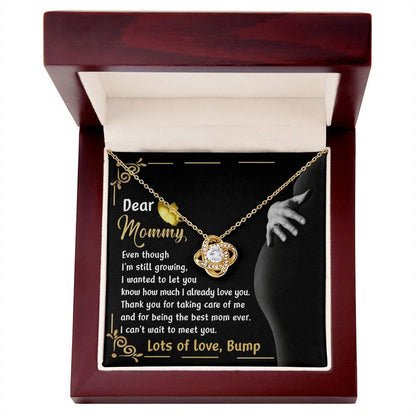 Dear Mommy You are the Best Mom Ever Lots of Love the from the Bump - Love Knot Necklace - Mallard Moon Gift Shop