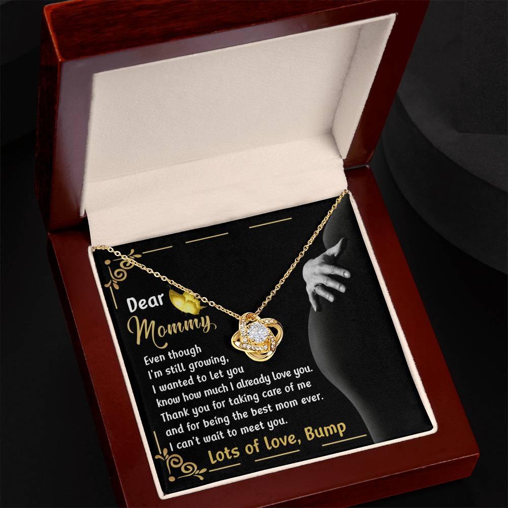 Dear Mommy You are the Best Mom Ever Lots of Love the from the Bump - Love Knot Necklace - Mallard Moon Gift Shop