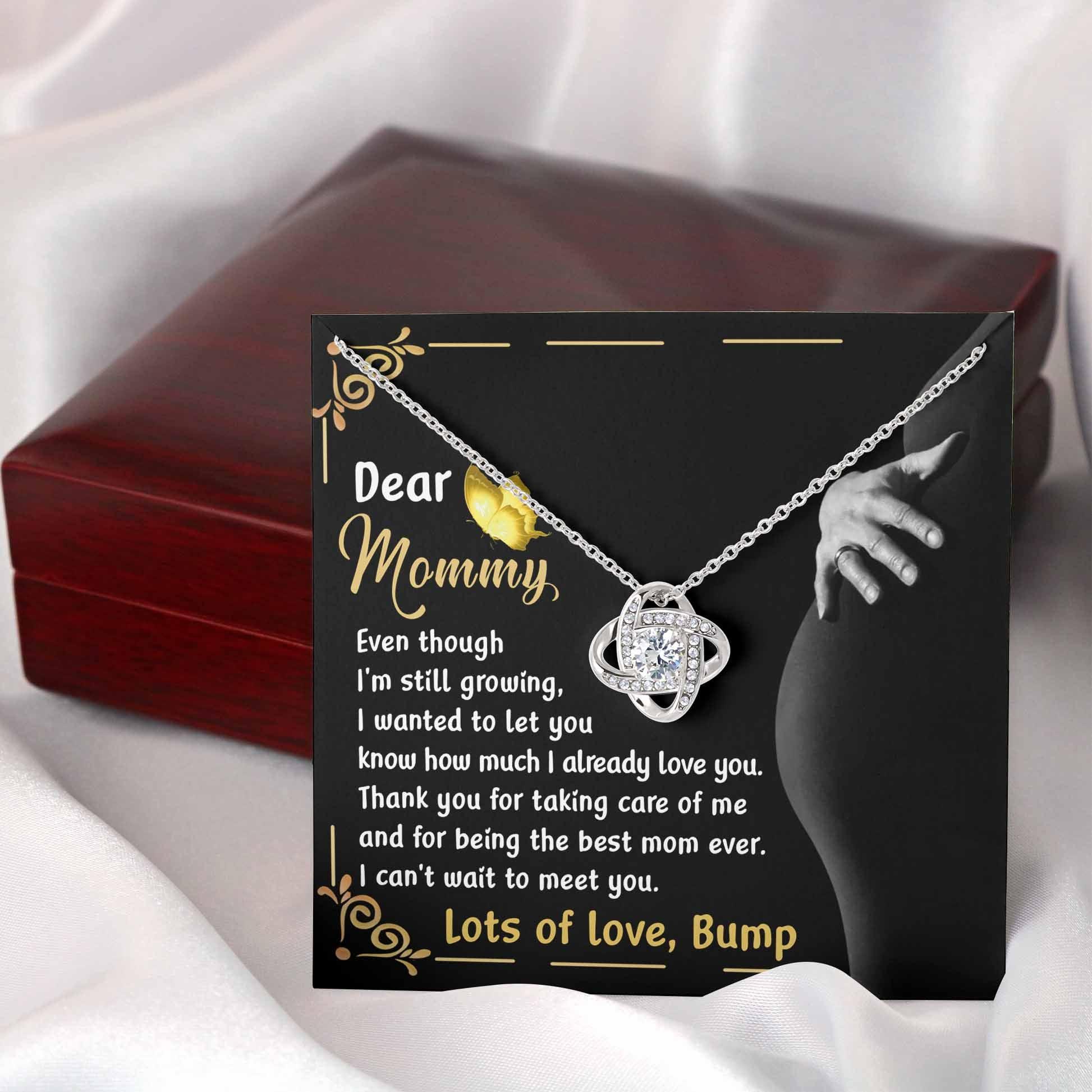 Dear Mommy You are the Best Mom Ever Lots of Love the from the Bump - Love Knot Necklace - Mallard Moon Gift Shop