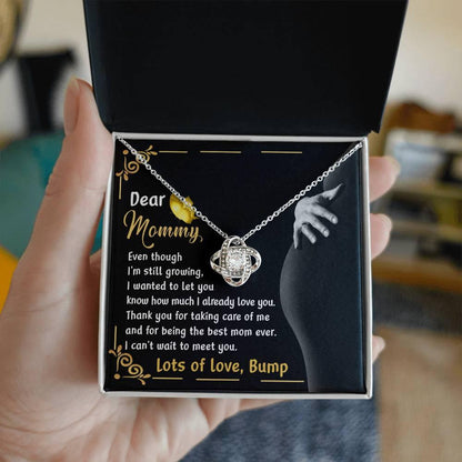 Dear Mommy You are the Best Mom Ever Lots of Love the from the Bump - Love Knot Necklace - Mallard Moon Gift Shop