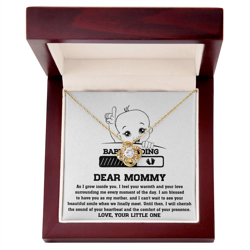 Dear Mommy Your Little One Can't Wait to See your Smile - Love Knot Necklace - Mallard Moon Gift Shop