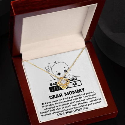 Dear Mommy Your Little One Can't Wait to See your Smile - Love Knot Necklace - Mallard Moon Gift Shop