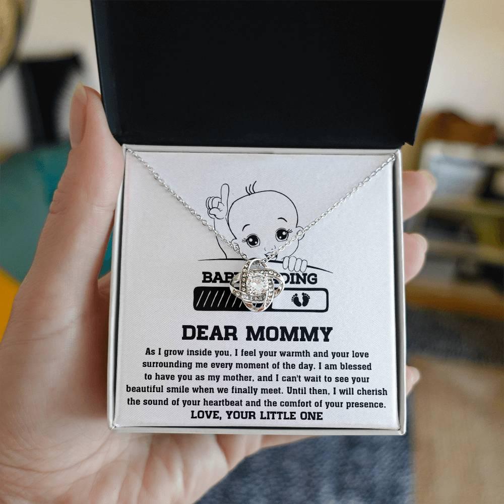 Dear Mommy Your Little One Can't Wait to See your Smile - Love Knot Necklace - Mallard Moon Gift Shop