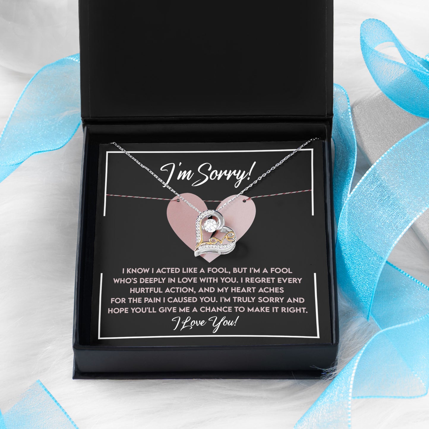 Apology Gift for Girlfriend, Wife, Soulmate - Sorry, Deeply In Love - Love Dancing Heart Pendant Necklace