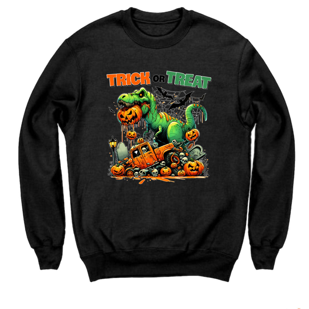 Halloween Trick or Treat Monster Dinosaur Youth Crewneck Sweatshirt