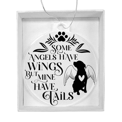 Dog Angel Acrylic Memorial Keepsake Ornament - Mallard Moon Gift Shop