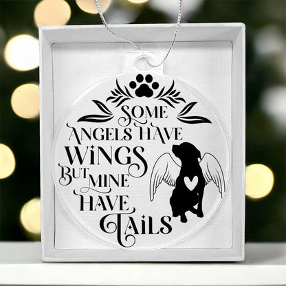 Dog Angel Acrylic Memorial Keepsake Ornament - Mallard Moon Gift Shop