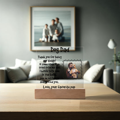 Gift for Dog Dad Custom Photo Upload Acrylic Plaque