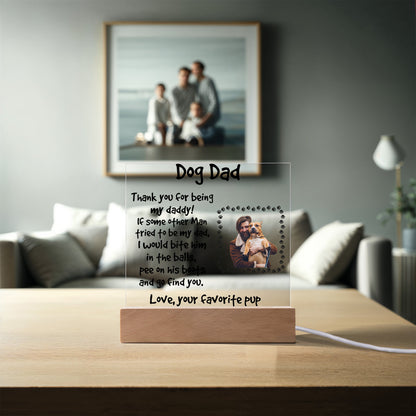 Gift for Dog Dad Custom Photo Upload Acrylic Plaque