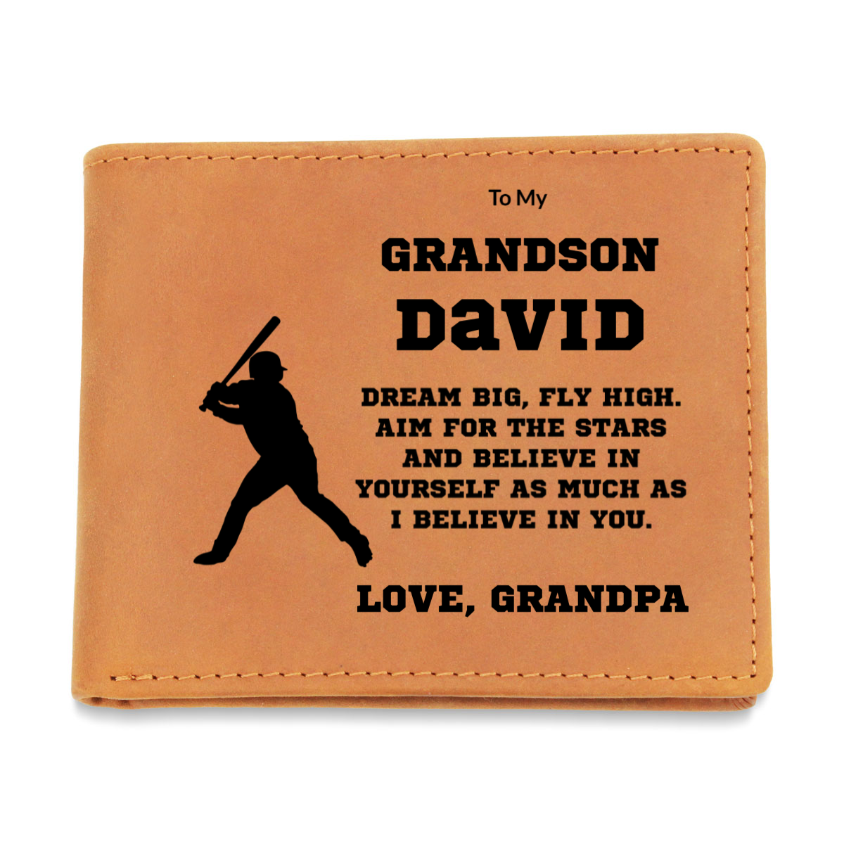 Baseball Player Personalized Graphic Leather Wallet