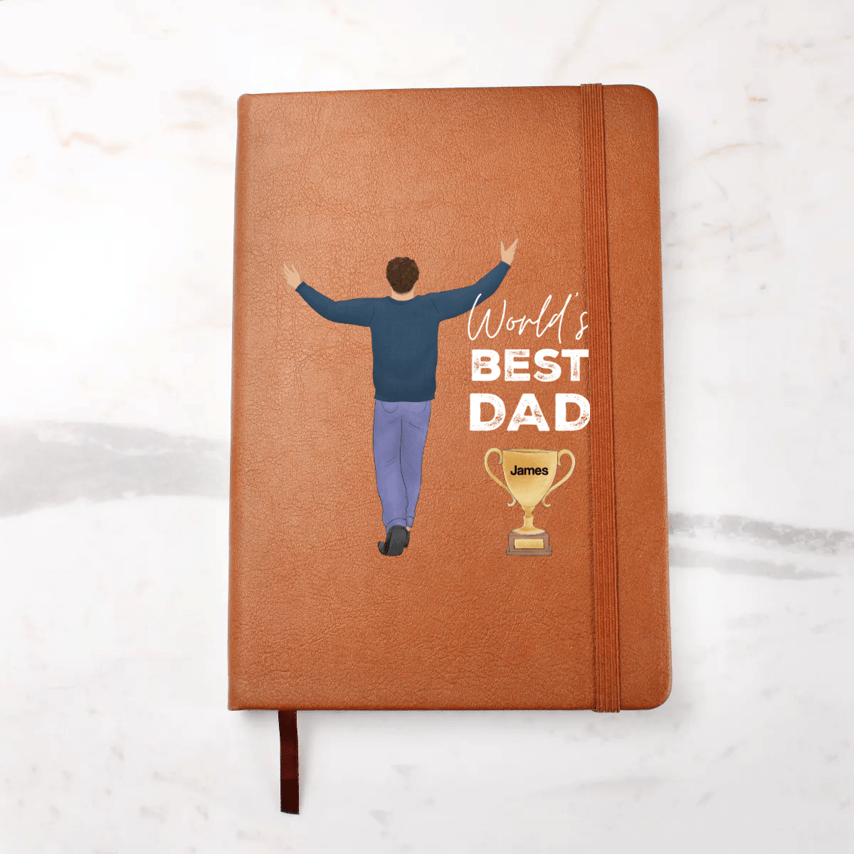 Dad Best Father Award Personalized Graphic Leather Journal