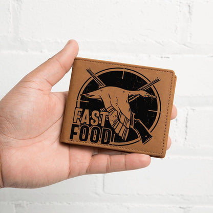 Duck Hunter Fast Food Leather Wallet - Mallard Moon Gift Shop