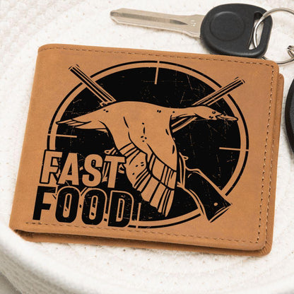 Duck Hunter Fast Food Leather Wallet - Mallard Moon Gift Shop