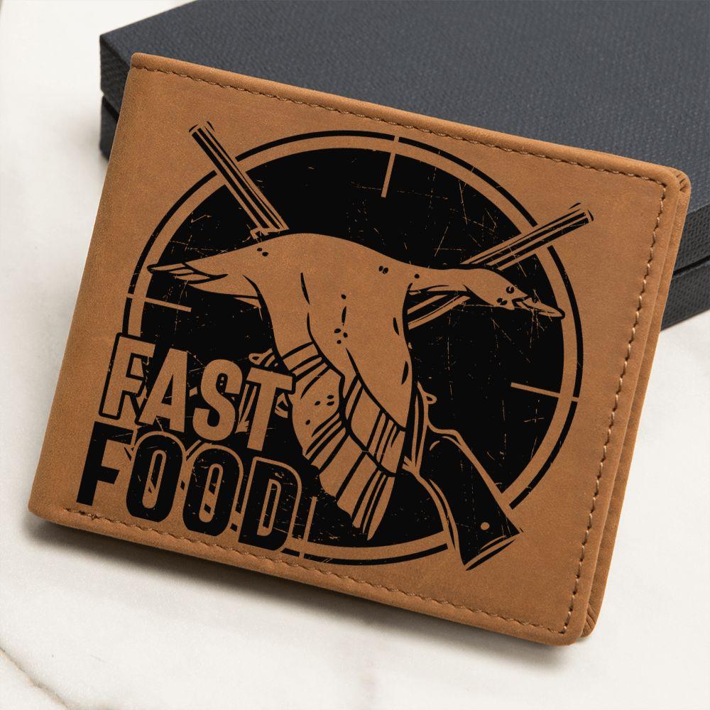 Duck Hunter Fast Food Leather Wallet - Mallard Moon Gift Shop