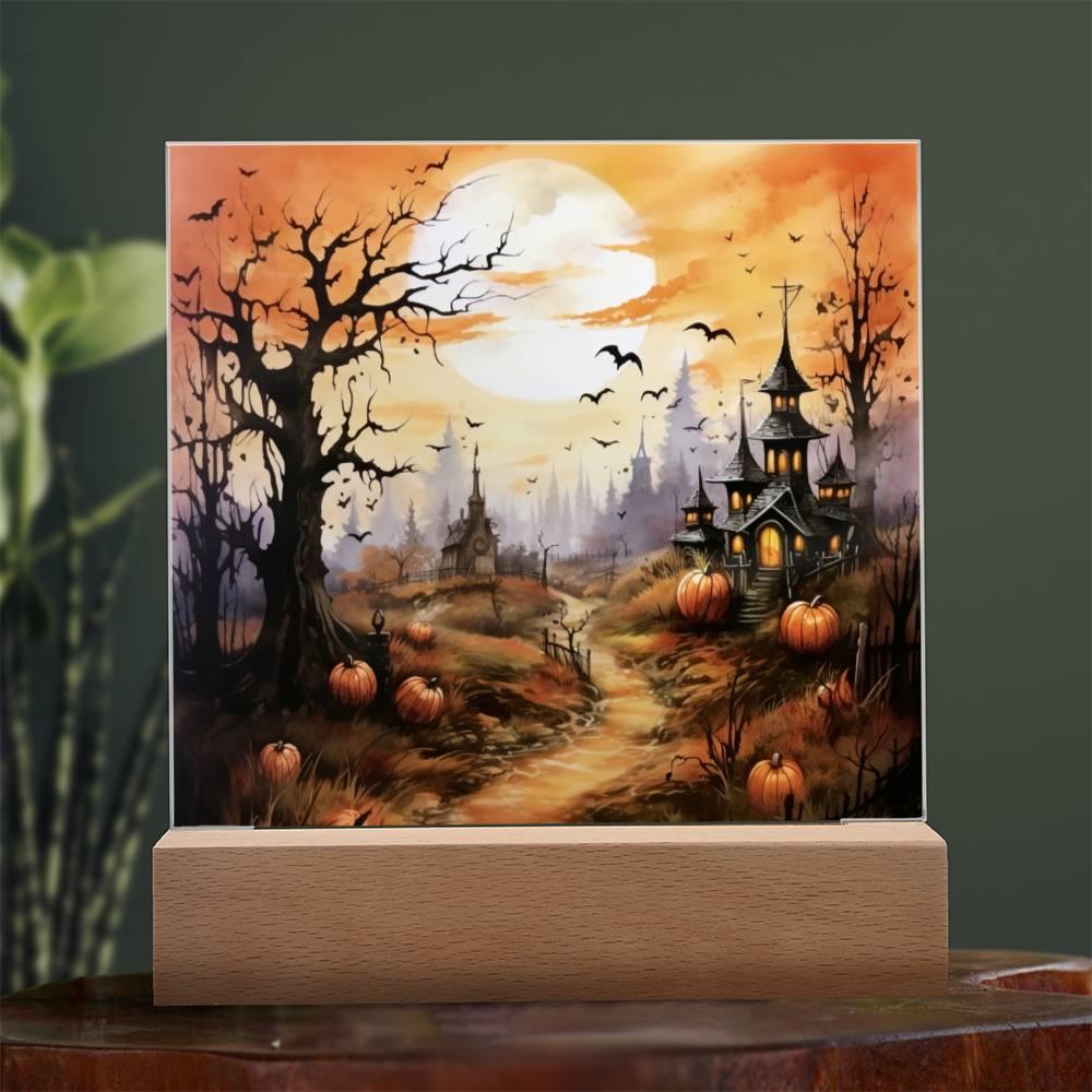 Eerie Estate: Acrylic Mansion Decor for Halloween Enthusiasts - Mallard Moon Gift Shop