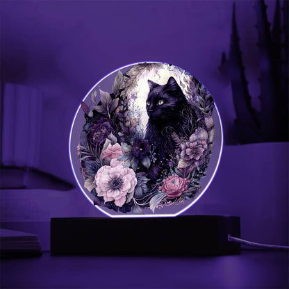 Eerie Feline Shadow: Spooky Acrylic Decor - Mallard Moon Gift Shop